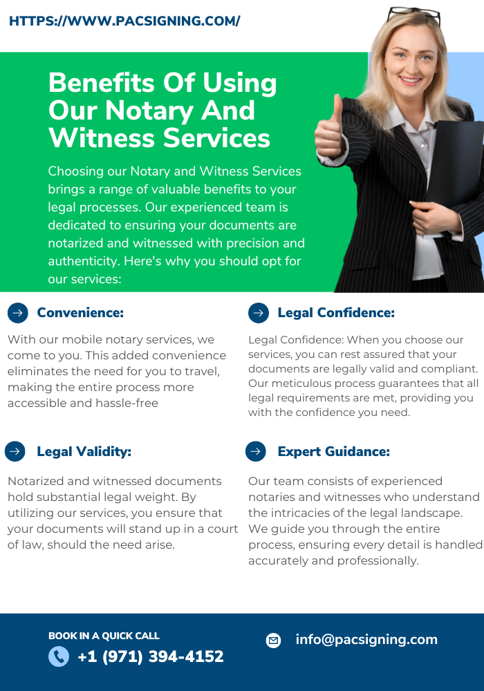 Benefits Of Using Our Notary And Witness Services