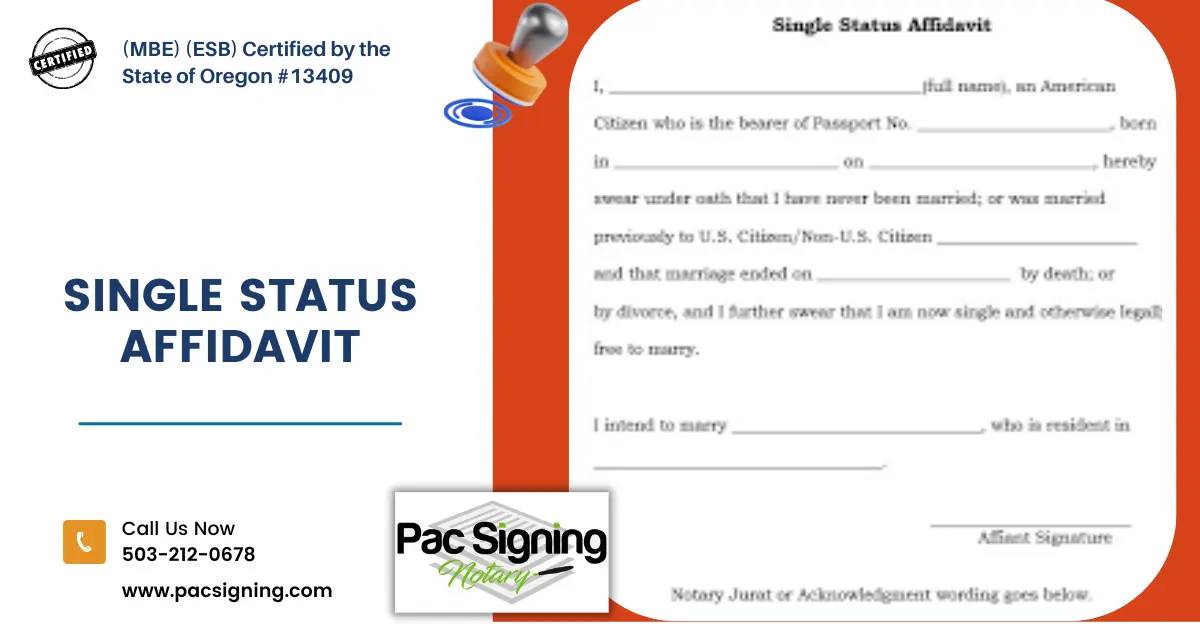 Single Status Affidavit