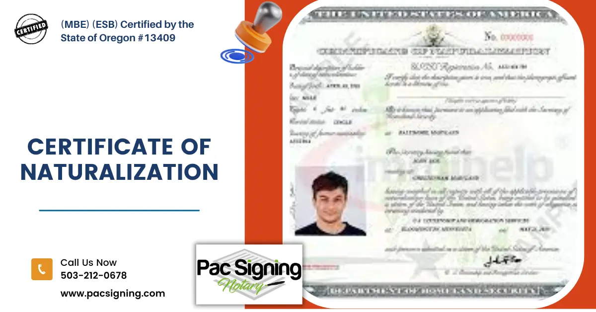 Certificate Of Naturalization