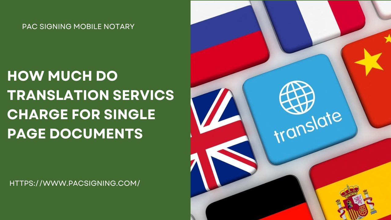 How Much Do Translation Servics Charge for Single Page Documents