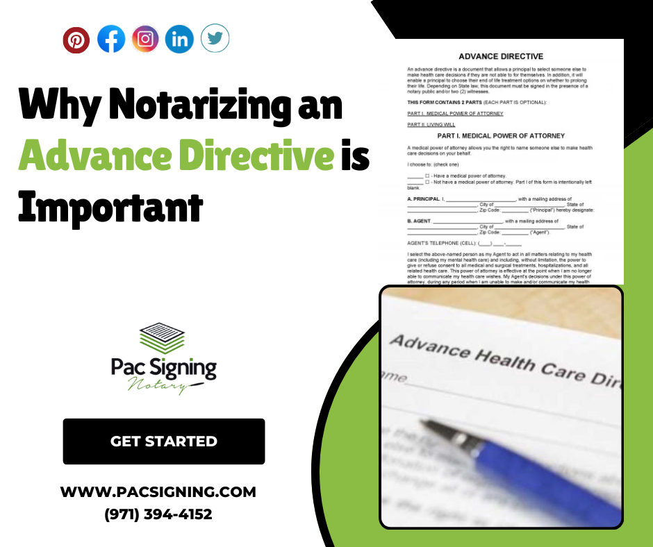 Why Notarizing an Advance Directive is Important