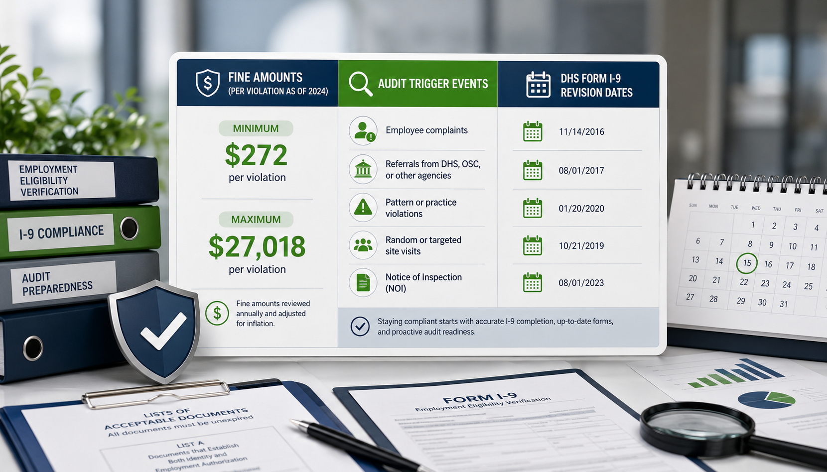 I-9 compliance and audit readiness infographic