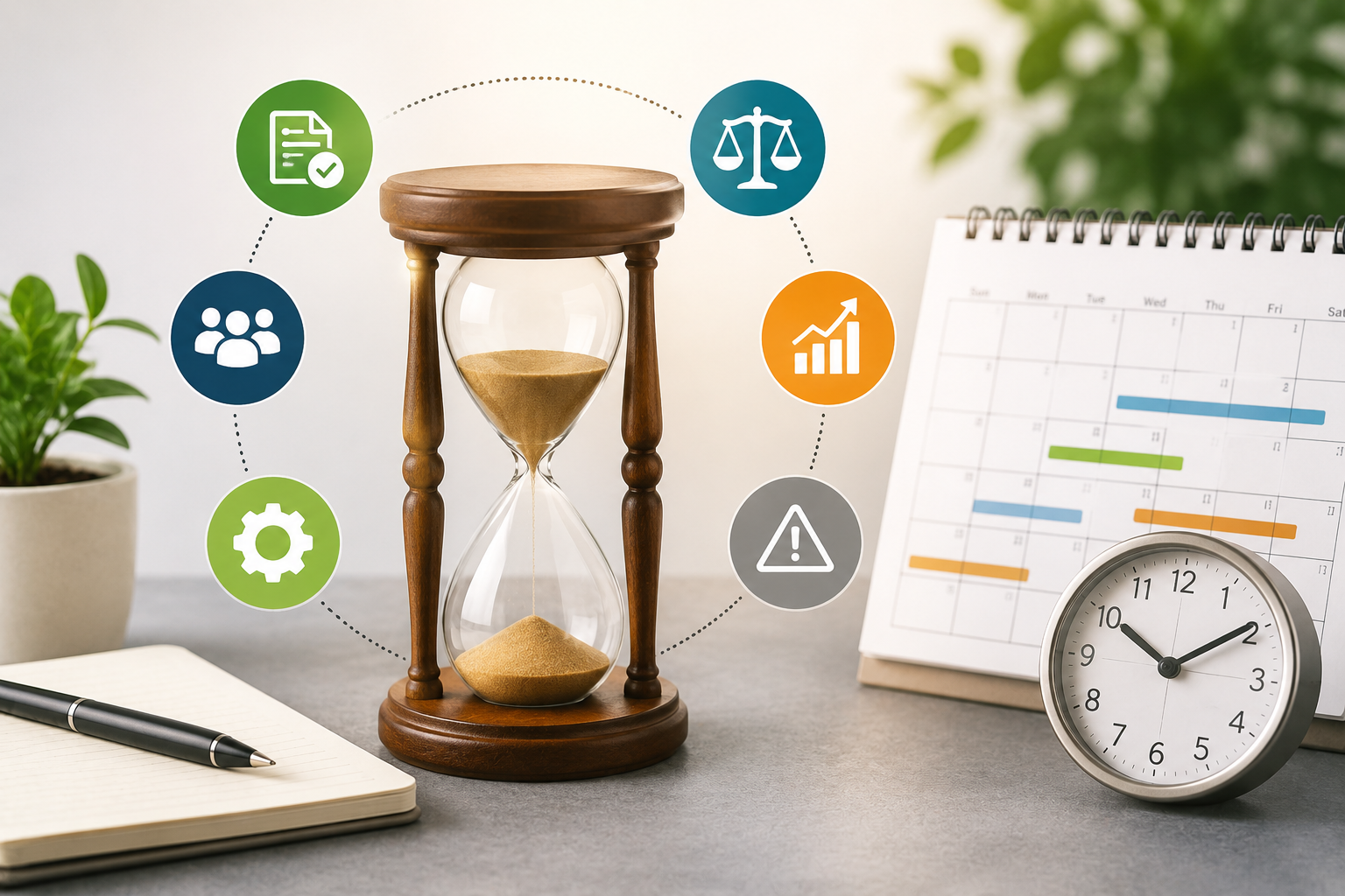 Time management and productivity workspace