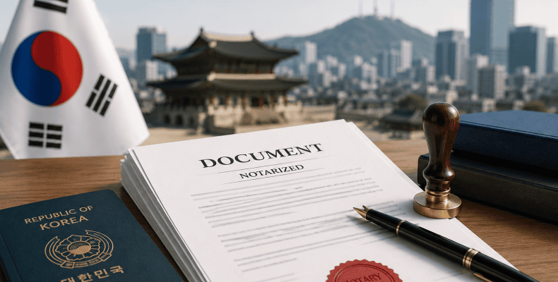 notarize documents for south korea